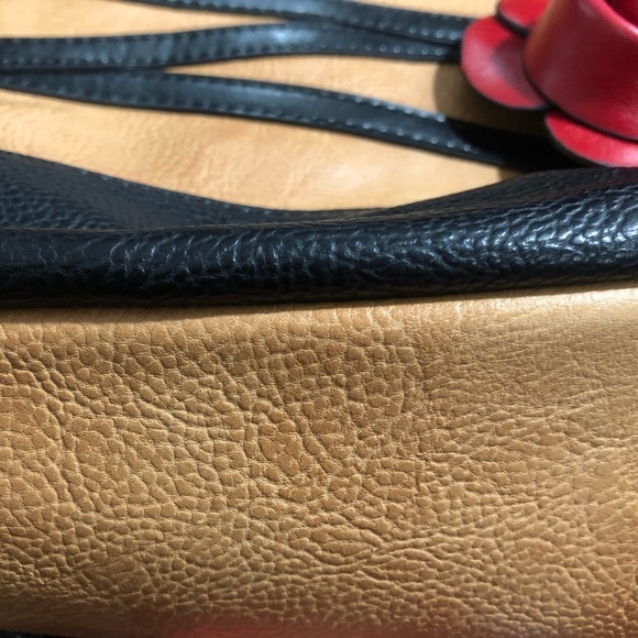 Espe handbag brown and  black with red flower - Picture 11 of 14